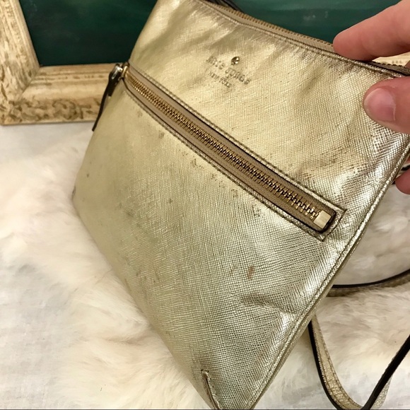 KATE SPADE Saffiano Leather Crossbody Tenley Gold - Picture 4 of 8